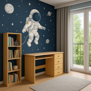 biurko sosnowe dziecięce z drewa